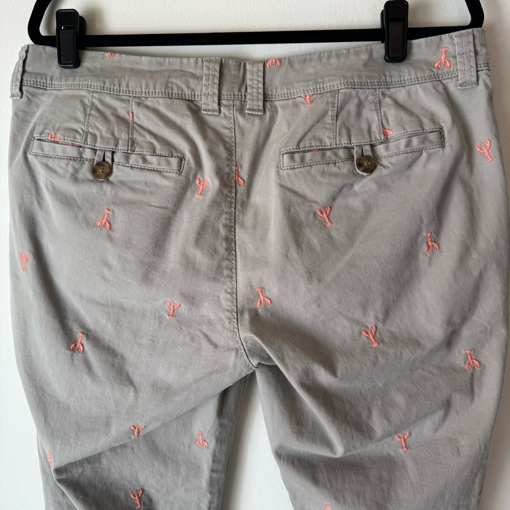 Women’s Sz14 khaki capris with coral lobsters 0010 - Picture 6 of 13
